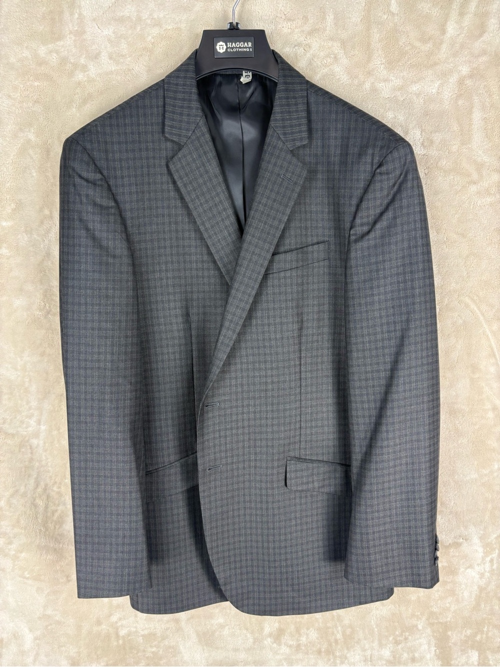 Kenneth Cole Charcoal Gray Micro-Check Blazer